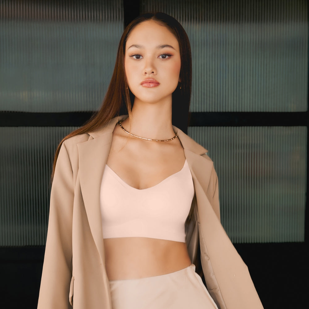 Wacoal Smart Size บราไร้โครง เสริมฟองน้ำ 15 มิล รุ่น WB5Y01 สีส้ม (SP)