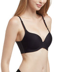 Wacoal Mood Travel Bra Comfy Frameless Bra Roll Up Bra Model MM1E70 Black (BL)