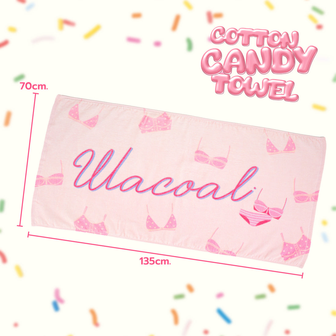 Wacoal Cotton Candy Towel ผ้าขนหนูเช็ดตัว รุ่น WW120400 (มี 2 สี สีชมพู/สีขาว)