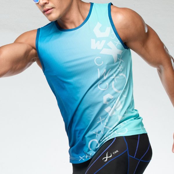 CW-X Outerwear Men เสื้อออกกำลังกายแขนกุด ผู้ชาย รุ่น IC6296 สี TQ