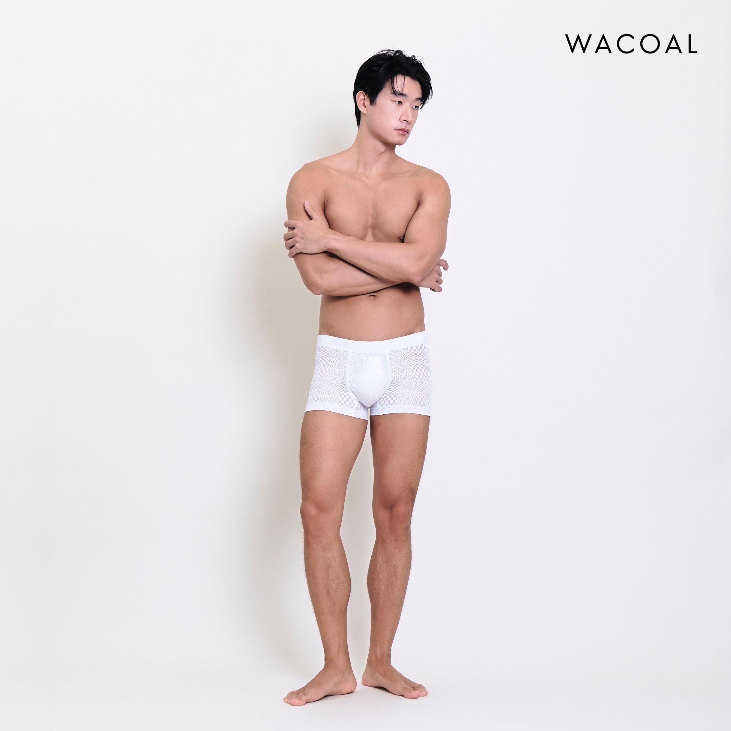 Wacoal กางเกงในผู้ชาย ทอลายกราฟิก (BOXER) รุ่น WXU408 สี ขาว (WH)
