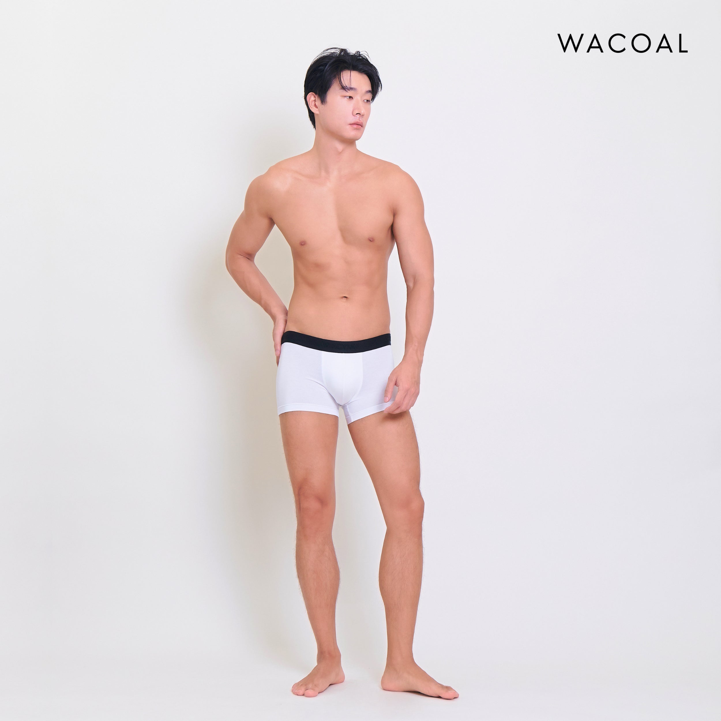 Wacoal กางเกงในผู้ชาย BAMBOO FILAGEN (BOXER) รุ่น WXU407 สีขาวขอบดำ (PW)