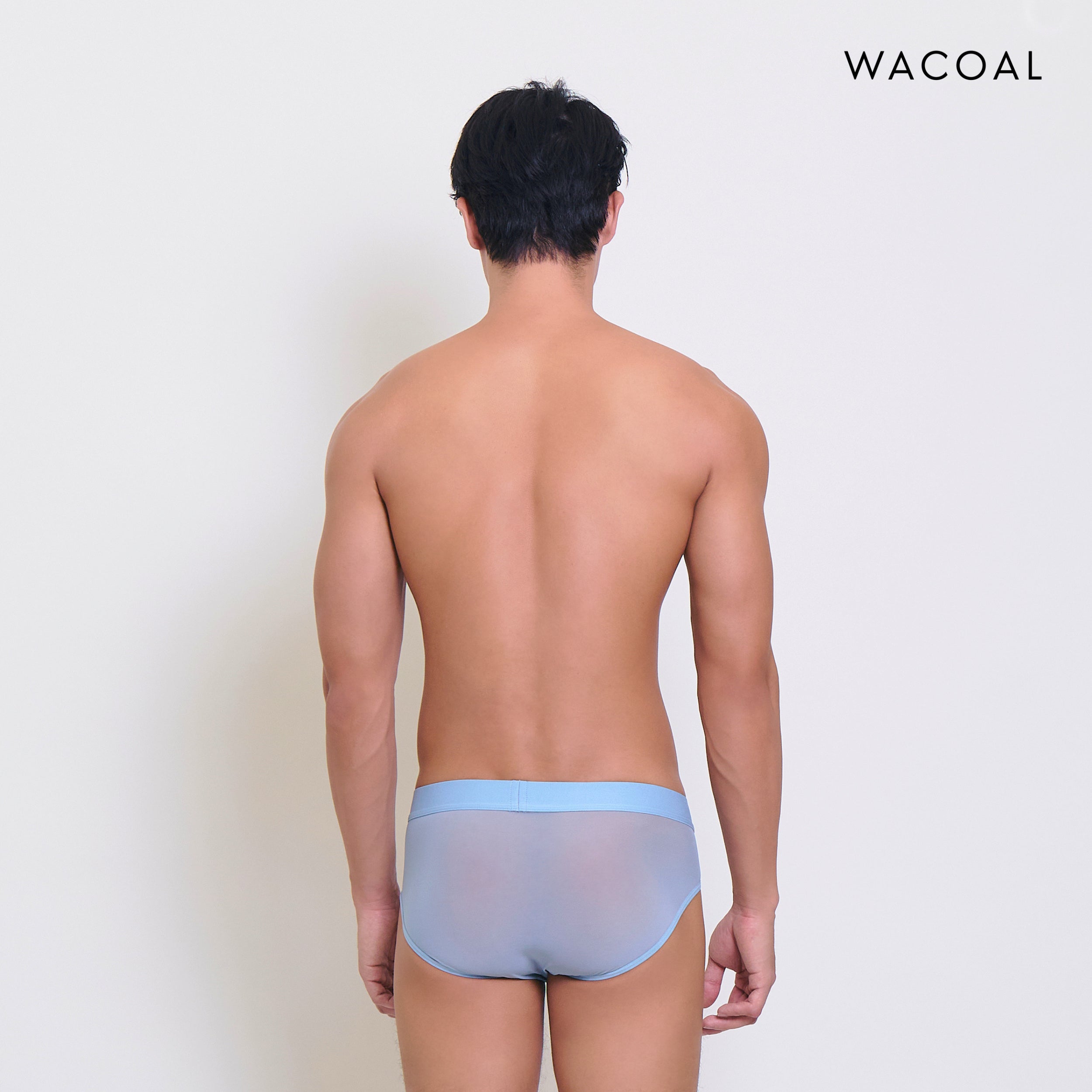 Wacoal กางเกงในผู้ชาย Lace Mesh Bikini ลูกไม้ ระบายอากาศ กระชับ รุ่น WXU306 สีฟ้า (LT)