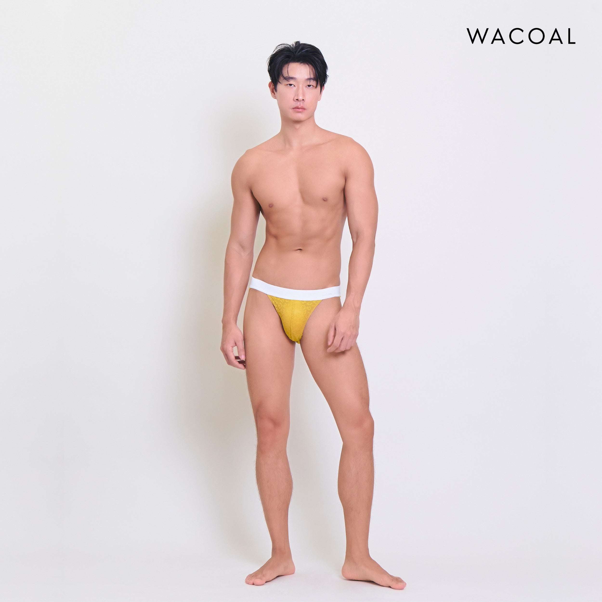 Wacoal กางเกงในผู้ชาย FASHION SEE THROUGH (high-cut lace briefs) รุ่น WXU304 สี เหลืองมัสตาร์ด (MT)