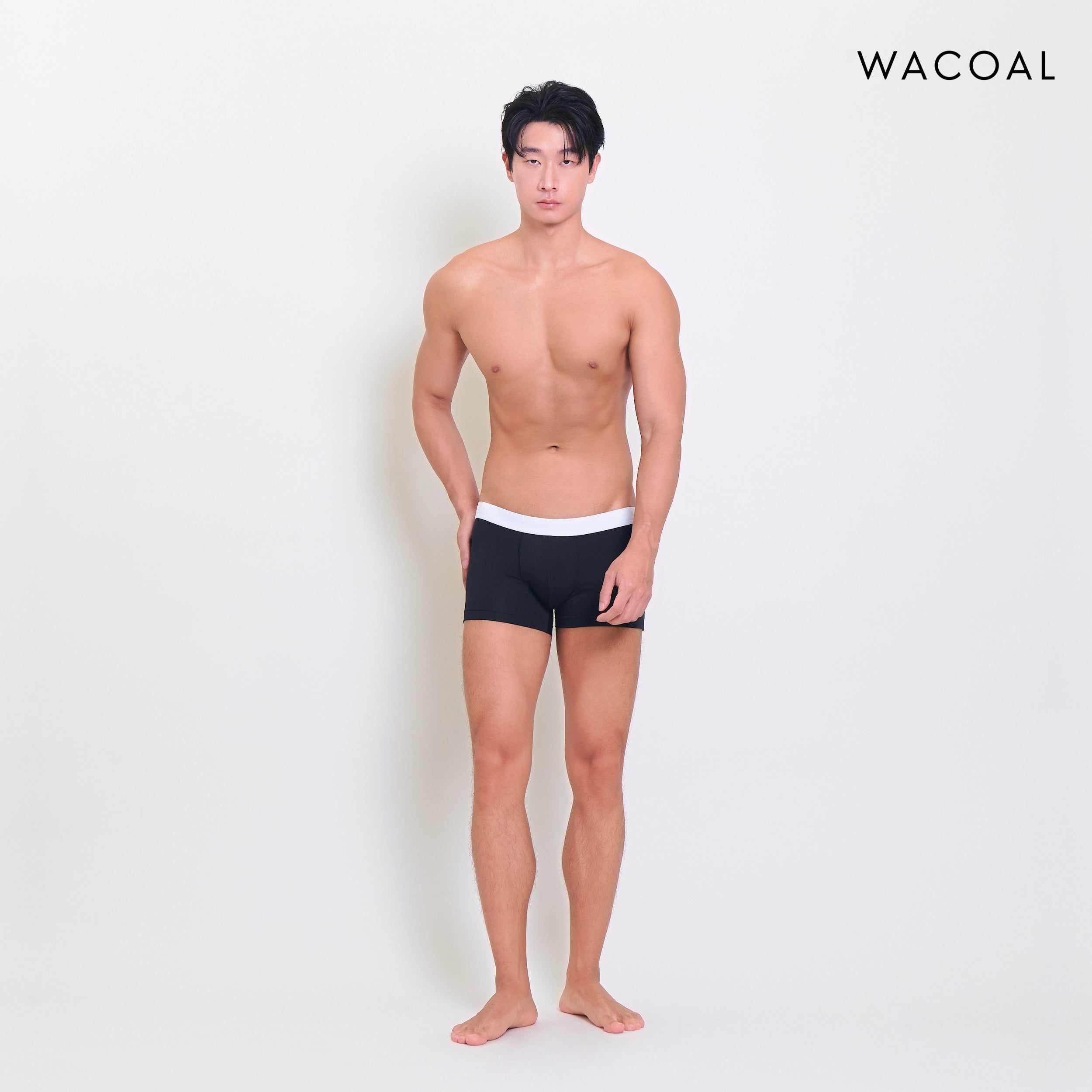 Wacoal กางเกงในผู้ชาย BAMBOO FILAGEN (BOXER) รุ่น WXU407 สีดำขอบขาว (BB)