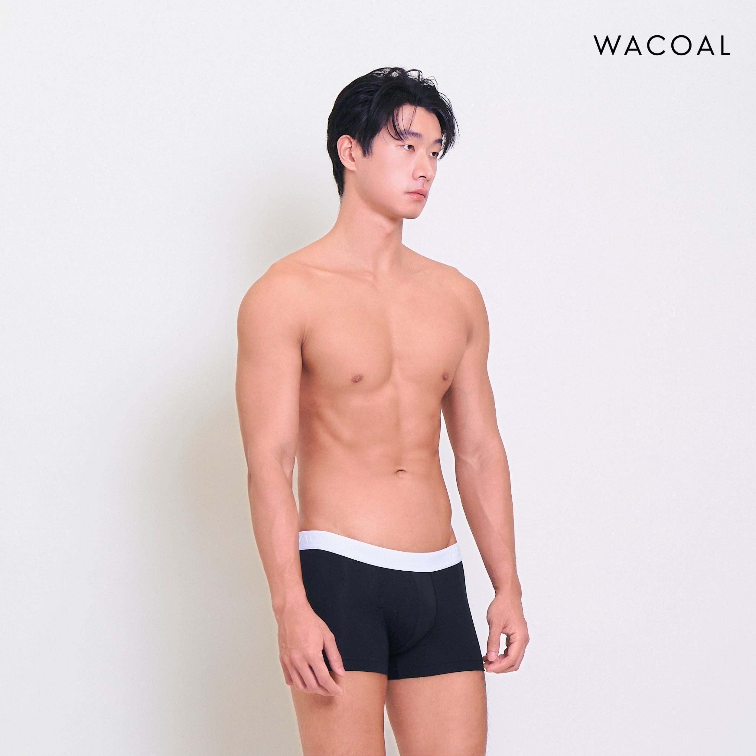 Wacoal กางเกงในผู้ชาย BAMBOO FILAGEN (BOXER) รุ่น WXU407 สีดำขอบขาว (BB)