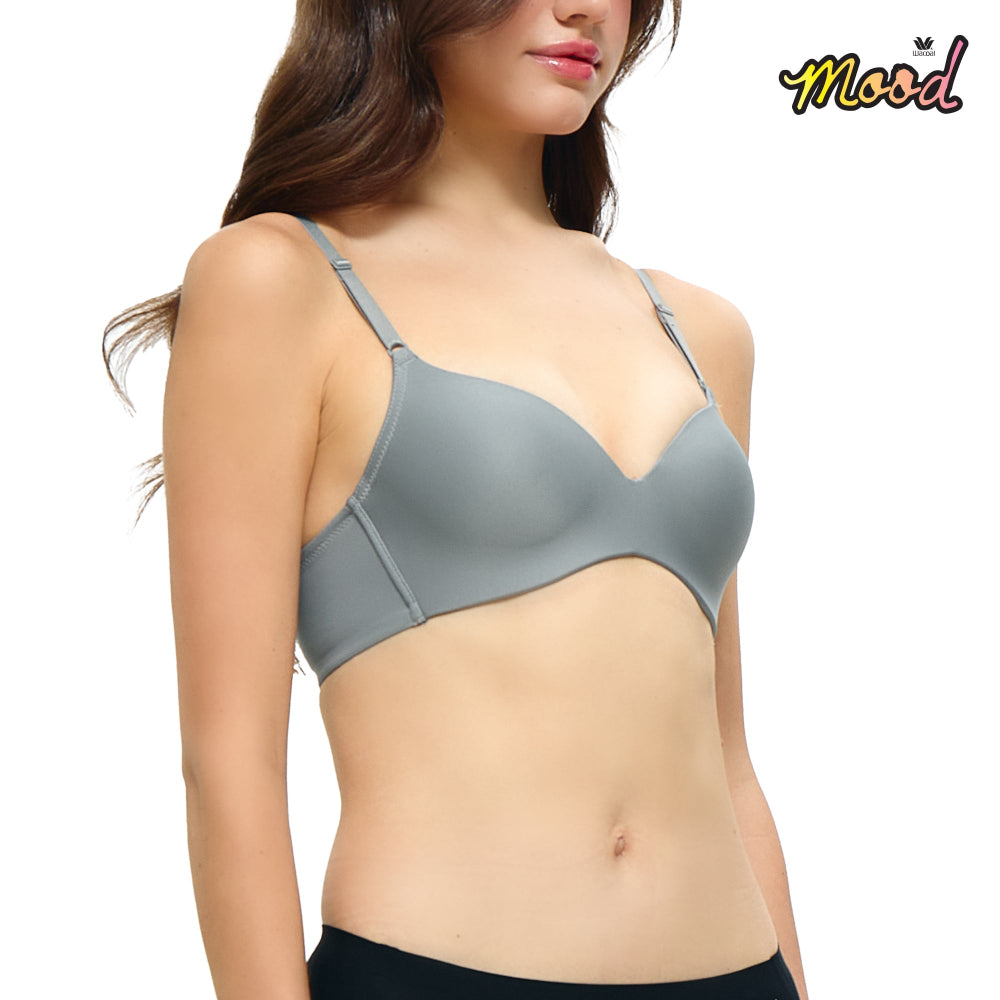 Wacoal Mood Travel Bra บราม้วนได้ ไร้โครง รุ่น MM1243 สีเขียวอมเทา (GV)