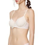 Wacoal Mood Summer Smoothie Bra, underwire bra, printed pattern, model MM1638 (paired with panties, model MUM638), cream color (IV)