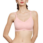 Wacoal Mood smooth underwear set, wireless bra, Smart Size, padded foam, model MM1F06, pink (LP)