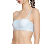 Wacoal Mood Summer Smoothie Bra, non-wired strapless bra, model MM1H46 (paired with panties, model MUMH46), blue (LT)