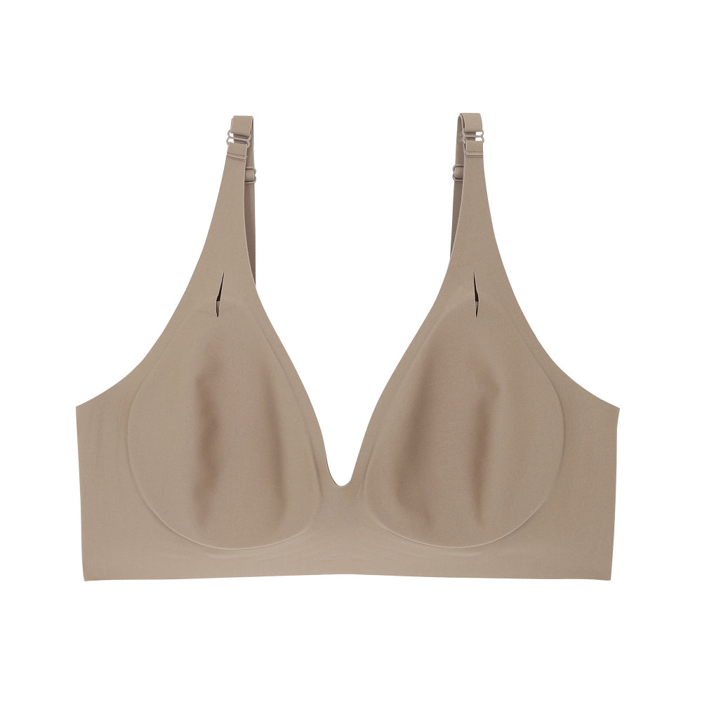 Wacoal Mood ชุดชั้นเนียน บราไร้โครง Smart Size ฟองน้ำบาง รุ่น MM1X72 สีน้ำตาล (BR)