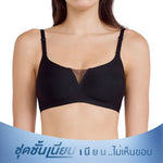Wacoal ชุดชั้นเนียน บราไร้โครง Smart Size ฟองน้ำบาง รุ่น MM1Y01 สีดำ (BL)