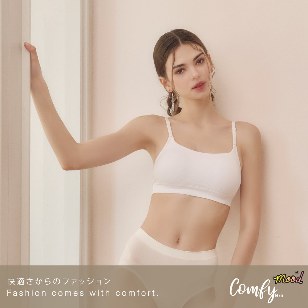 Wacoal Mood Comfy Bra ชุดชั้นในวัยรุ่น บราไร้โครง รุ่น MM1Y13 สีขาว (WH)