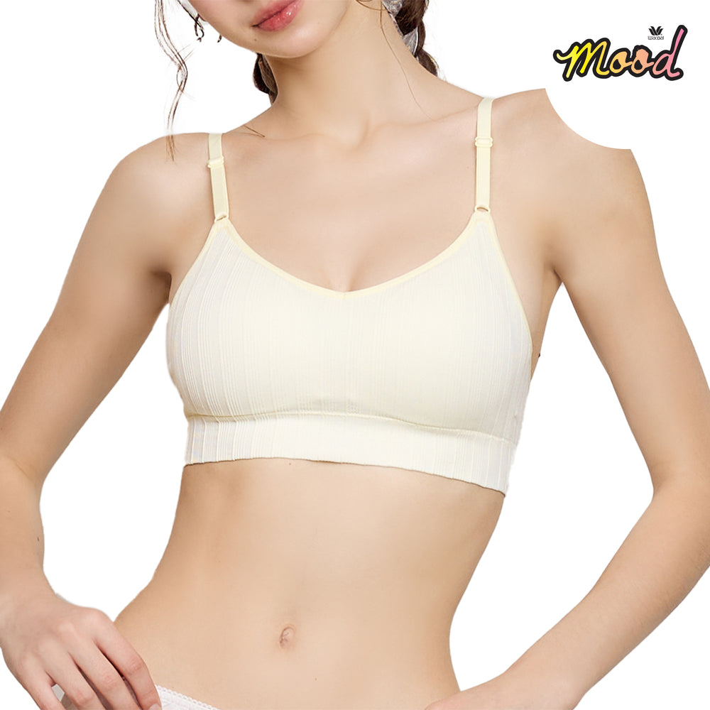 Wacoal Mood Comfy Bra ชุดชั้นในวัยรุ่น บราไร้โครง รุ่น MM1Y14 สีเหลือง (YE)