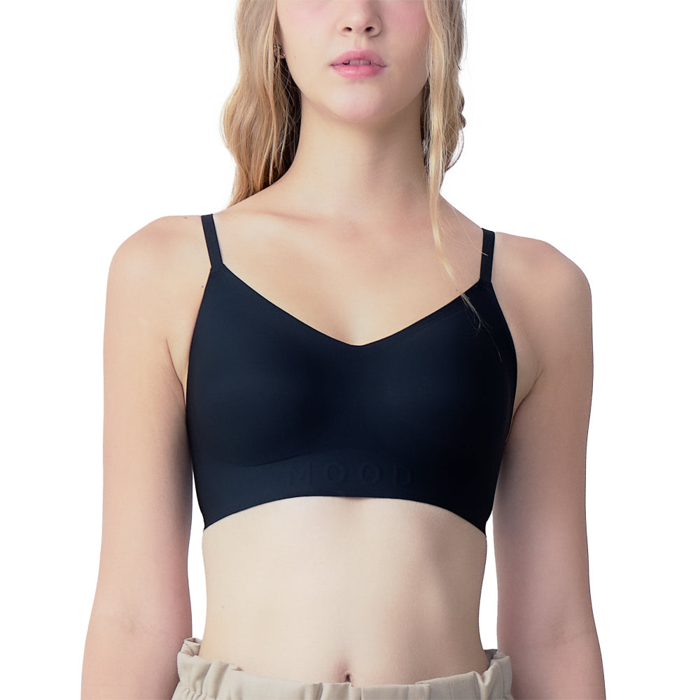 Wacoal Mood ชุดชั้นเนียน บราไร้โครง รุ่น MM1Y18 สีดำ (BL)