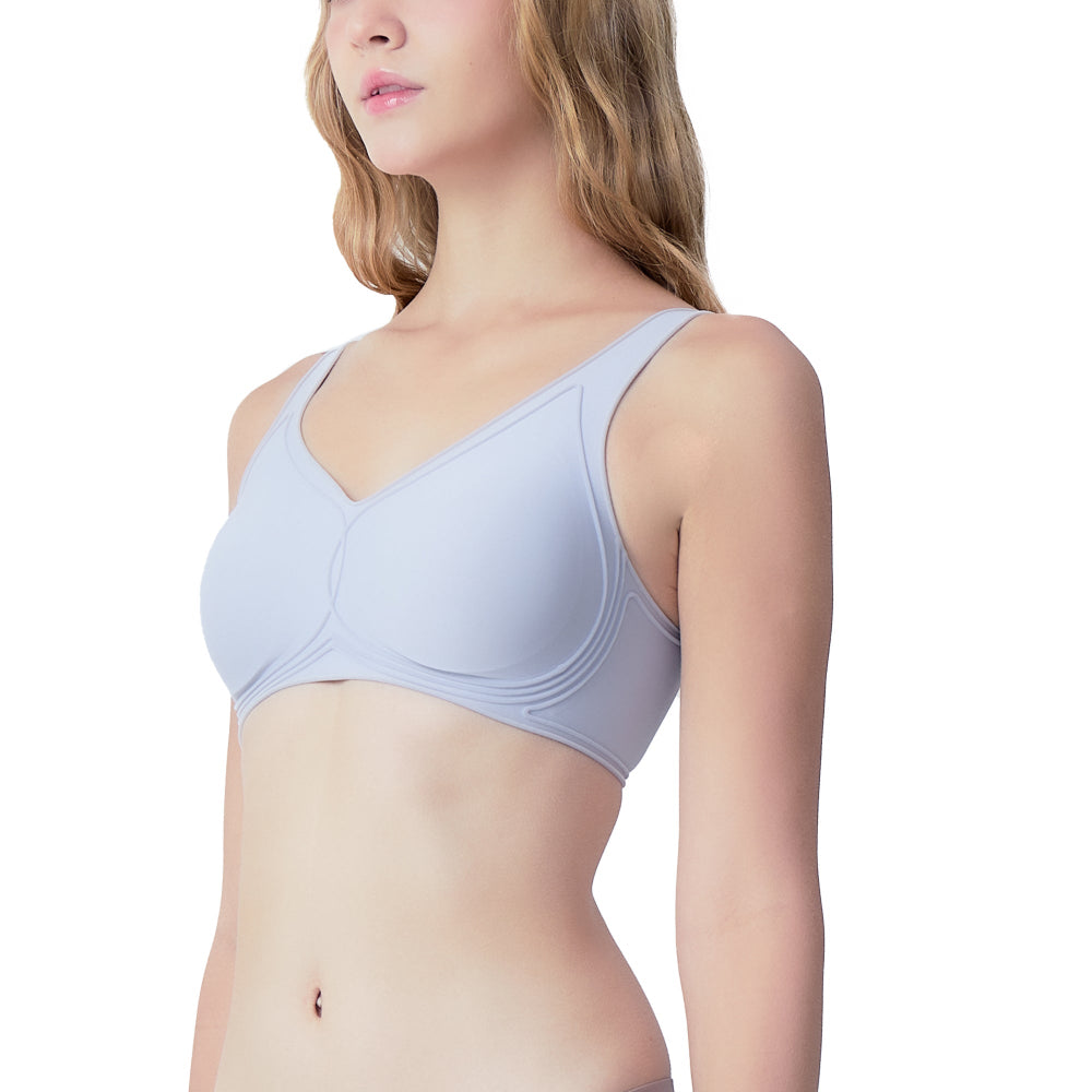 Wacoal Mood ชุดชั้นเนียน บราไร้โครง รุ่น MM1Y22 สีฟ้า (LI)