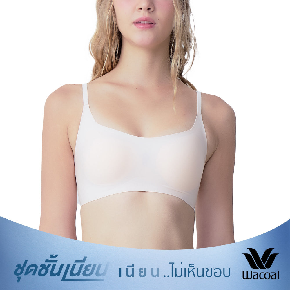 Wacoal Mood ชุดชั้นเนียน บราไร้โครง รุ่น MM1Y23 สีเหลืองไข่ไก่ (CB)