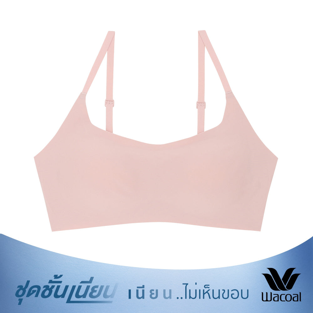 Wacoal Mood ชุดชั้นเนียน บราไร้โครง รุ่น MM1Y23 สีชมพู (PI)
