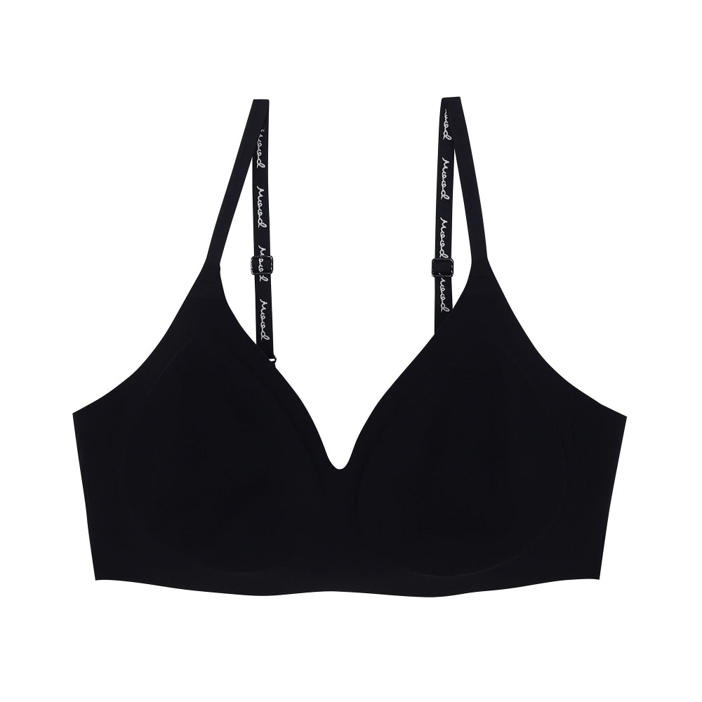 Wacoal Mood ชุดชั้นเนียน บราไร้โครง Smart Size เสริมฟองน้ำ รุ่น MM1Y24 สีดำ (BL)