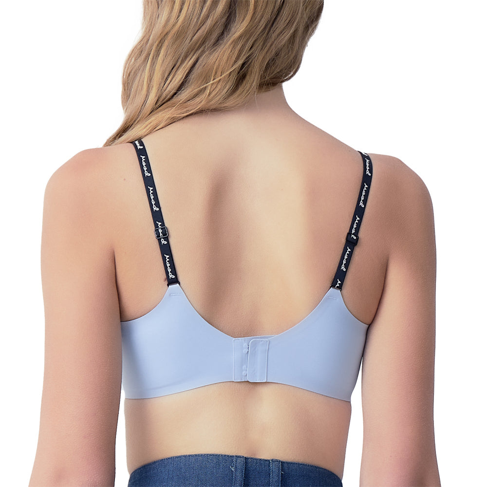 Wacoal Mood ชุดชั้นเนียน บราไร้โครง Smart Size เสริมฟองน้ำ รุ่น MM1Y24 สีเทาอ่อน (LI)