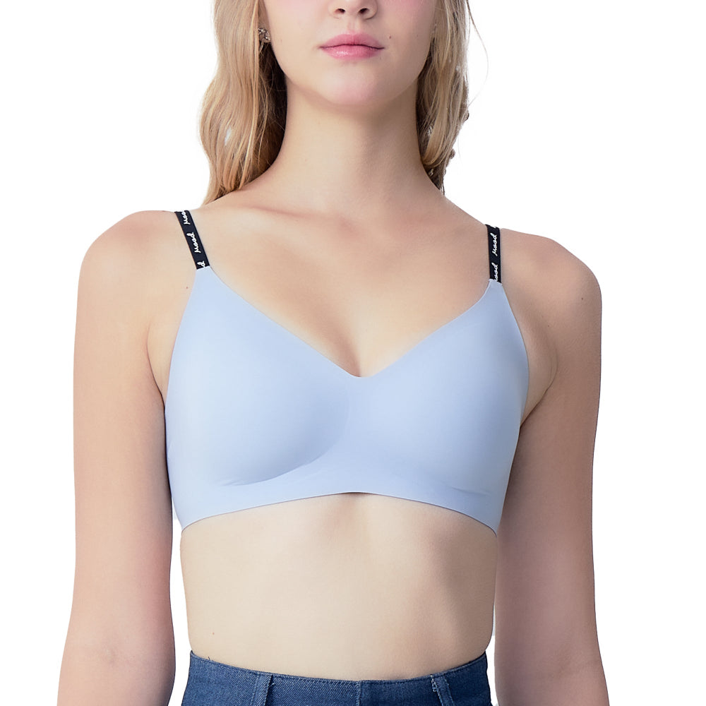 Wacoal Mood ชุดชั้นเนียน บราไร้โครง Smart Size เสริมฟองน้ำ รุ่น MM1Y24 สีเทาอ่อน (LI)