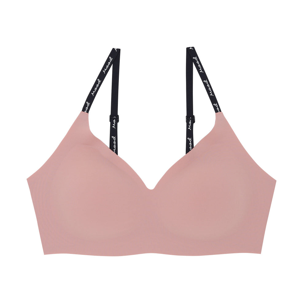 Wacoal Mood ชุดชั้นเนียน บราไร้โครง Smart Size เสริมฟองน้ำ รุ่น MM1Y24 สีเนื้ออมชมพู (PN)