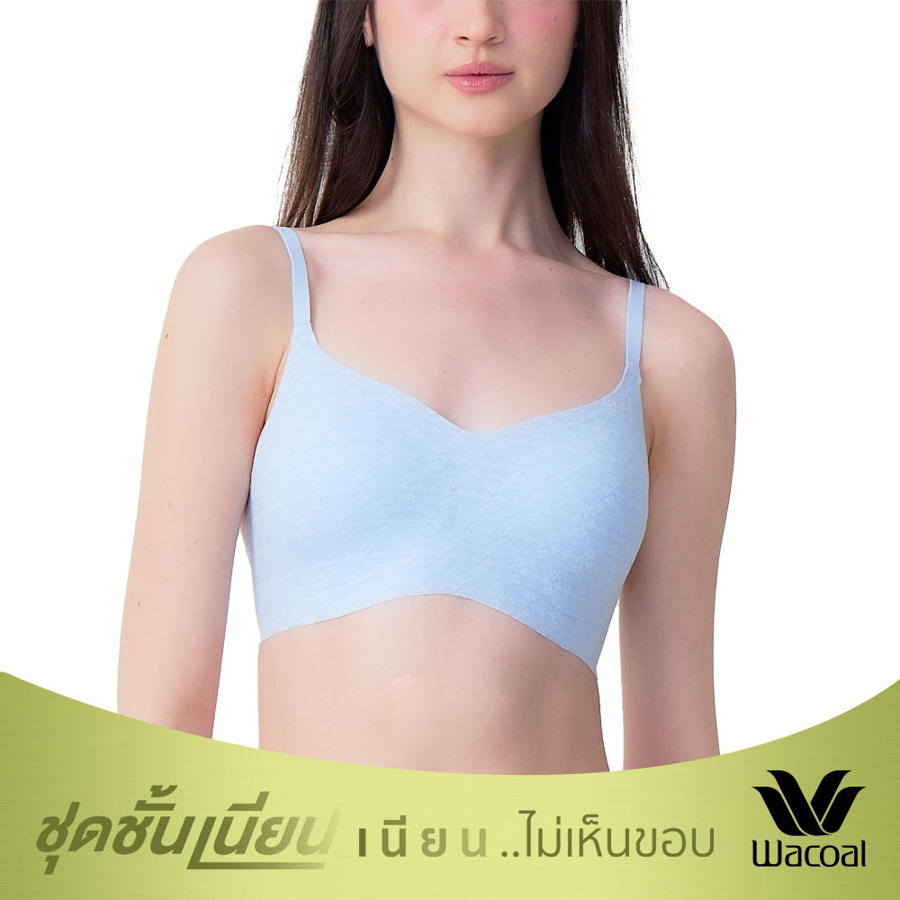 Wacoal Mood ชุดชั้นเนียน บราไร้โครง รุ่น MM1Y25 สีฟ้า (SX)