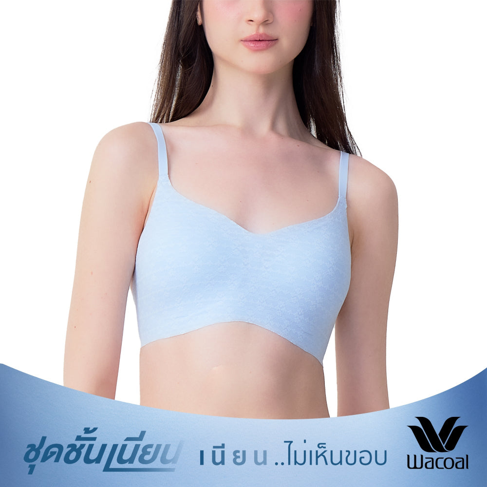 Wacoal Mood ชุดชั้นเนียน บราไร้โครง รุ่น MM1Y25 สีฟ้า (SX)