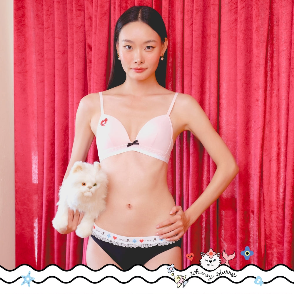 Wacoal Styled by Whimsy Blurry บราไร้โครงเต้าสามเหลี่ยม รุ่น MM1Y43 สีชมพู (LP) เข้าคู่กางเกงใน รุ่น MM6Y43