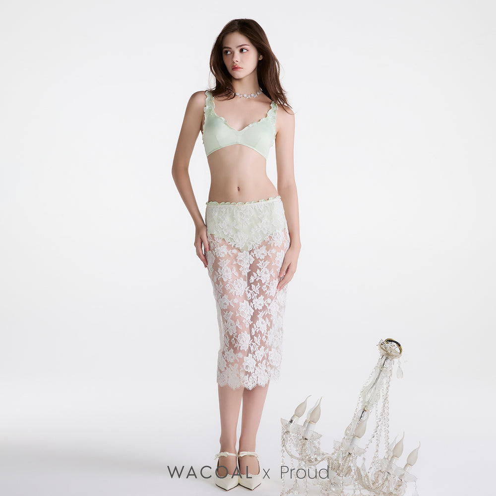 Wacoal X Proud บราไร้โครง ฟองน้ำบาง รุ่น MM1Y46 สีเขียว (LL)