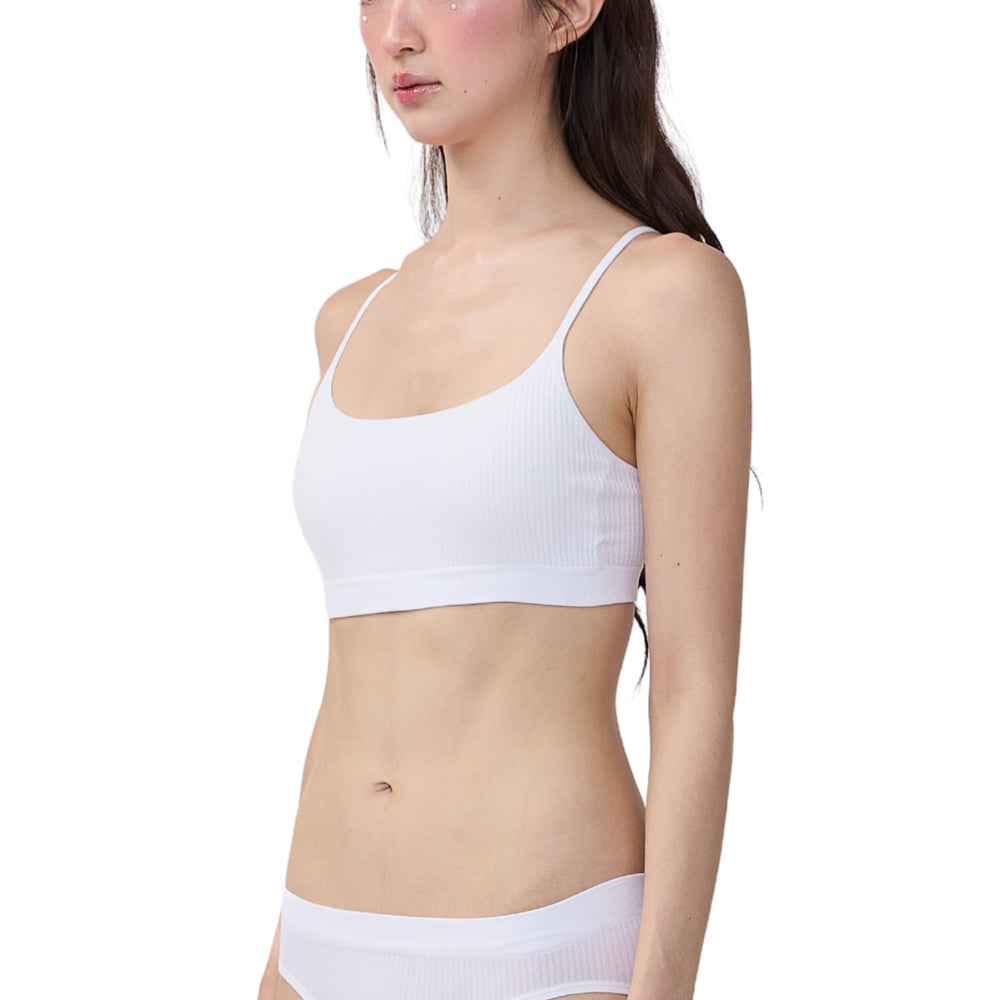 Wacoal Mood Comfy Bra ชุดชั้นในวัยรุ่น บราไร้โครง รุ่น MM1Y50 สีขาว (WH)