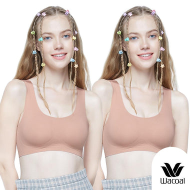 Wacoal Smart Size Go Girls Jelly Bra 3D Fit บราไร้โครงวาโก้ เจลลี่บรา เซท 2 ชิ้น รุ่น WB3Y39/WB3239 ( ส้ม-ส้ม OR )