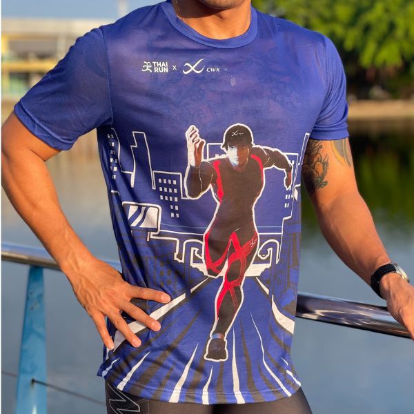 CW-X Outerwear Unisex เสื้อวื่ง Airflow Ultra Light รุ่น IC6294 สีน้ำเงิน (BU)