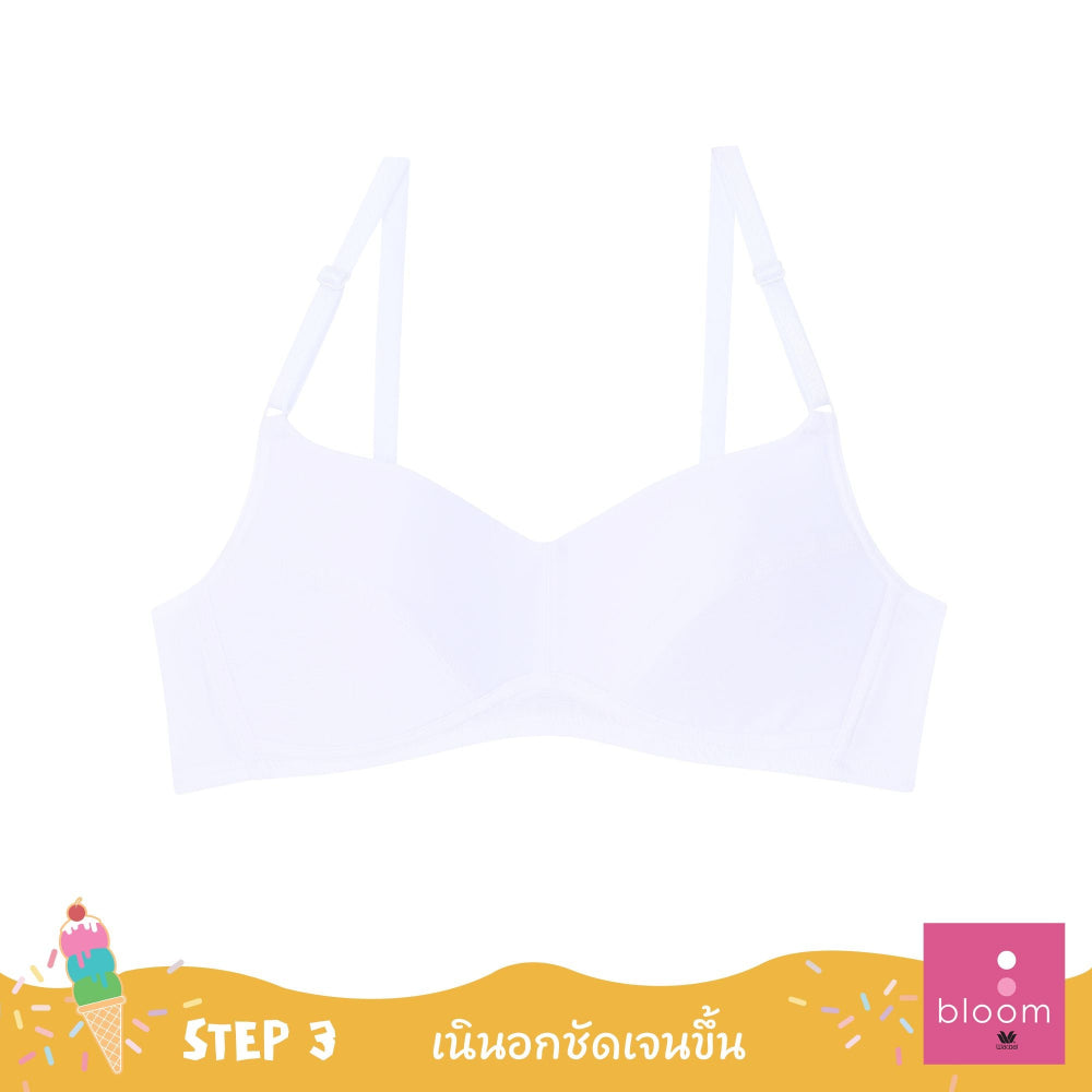 Wacoal Bloom Step 3 ชุดชั้นในสำหรับเด็ก เสื้อในเด็กไม่มีโครง รุ่น WB1Y21 สีขาว (WH)