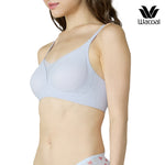 Wacoal smooth underwear set, wireless bra, Smart Size, padded foam, model WB3Y32, purple (VI)