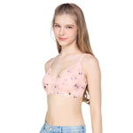 Wacoal Go Girls Smart Size Lacy Look, Wacoal wireless bra, model WB3Y36, light pink, graphic pattern (OR)