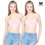 Wacoal Go Girls Smart Size Sexy Look Wacoal wireless bra, pack of 2, model WB3Y37/WB3237 Orange pink(OR)