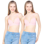 Wacoal Go Girls Smart Size Sexy Look Wacoal wireless bra, pack of 2, model WB3Y37/WB3237 Orange pink(OR)