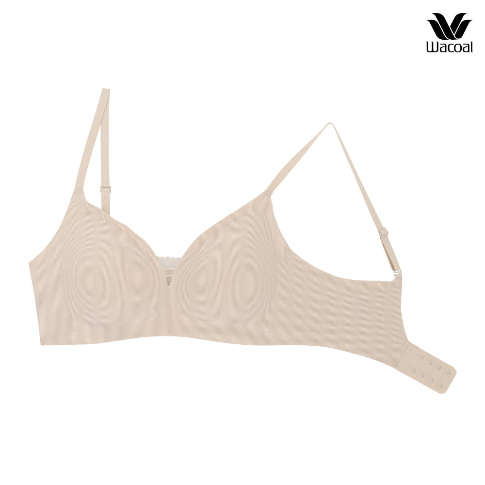 Wacoal บราไร้โครง Smart size ผ้าร่องแต่งลูกไม้ เซท 2 ชิ้น รุ่น WB3238 สีเบจ (BE)