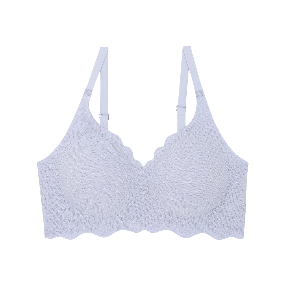 Wacoal บราไร้โครง Smart size บราลูกไม้ลายคลื่น รุ่น WB3Y42 สีม่วงนวล (VM)