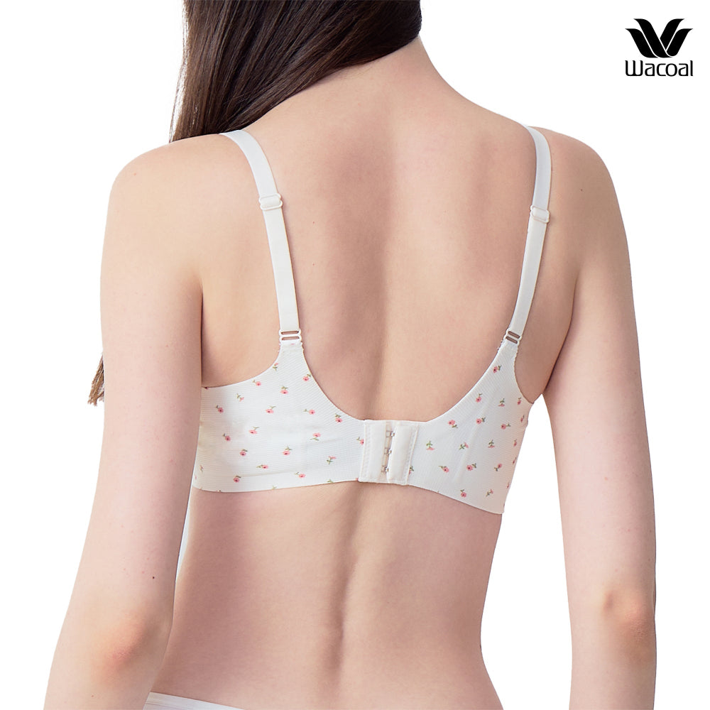 Wacoal Gogirls Smart Size บราไร้โครง ฟองน้ำบาง พิมพ์ลายดอกไม้ รุ่น WB3Y43 สีครีม (CR)
