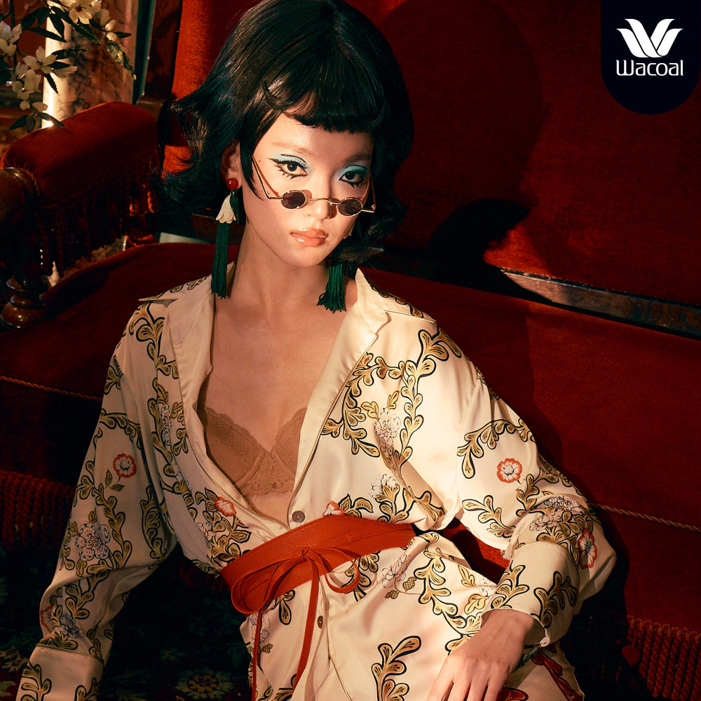 WacoalxPhannapast บราลูกไม้ มีโครง รุ่น WB5P39 สีส้มอิฐ (BN)