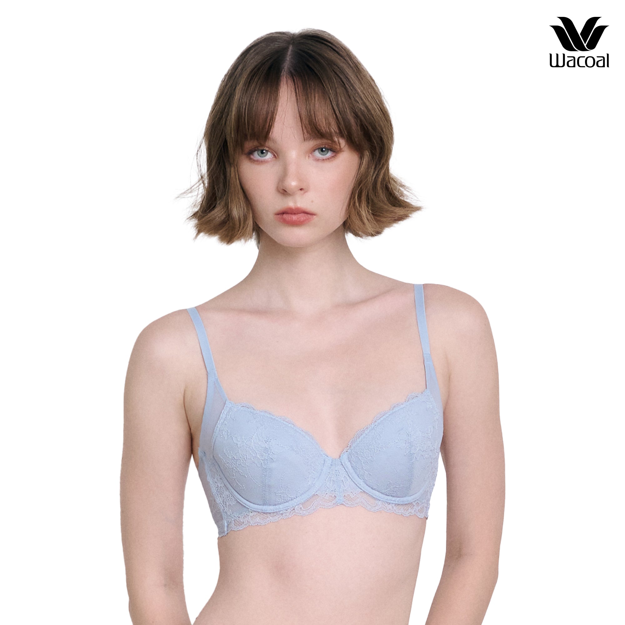 WacoalxPhannapast บราลูกไม้ มีโครง รุ่น WB5P39 สีฟ้า (PE)