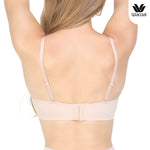 Wacoal smooth underwear set, strapless bra, Smart Size, padded foam, model WB5P88, beige (BE)