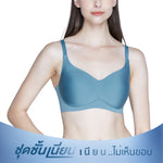 Wacoal ชุดชั้นเนียน บราไร้โครง Smart Size ไร้ตะเข็บ รุ่น WB5X21 สีฟ้าอมเขียว (PG)