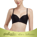 Wacoal ชุดชั้นเนียน บราไร้โครง ใส่สบาย เสริมฟองน้ำ รุ่น WB5X41 สีดำ (BL)