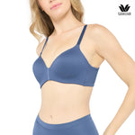 Wacoal Wireless Bra บราไร้โครงใส่สบาย ฟองน้ำบาง 10 มิล รุ่น WB5X55 สีน้ำเงิน (NB)