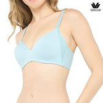 SOFT FLEX มีดีมากกว่านุ่มบราไร้โครง ฟองน้ำบาง 10 มิล รุ่น WB5X60 สีฟ้าอมเขียวอ่อน (LT)