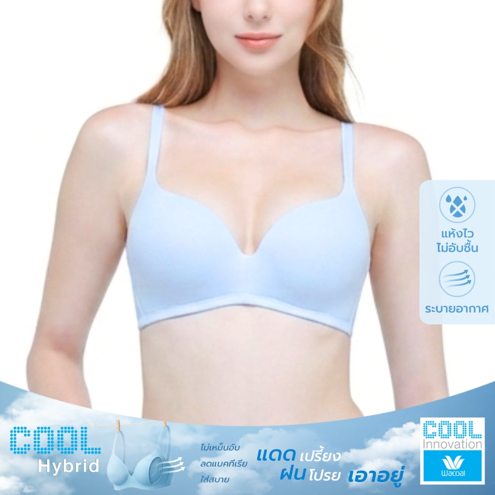 Wacoal Seamless Bra บราไร้โครง เต้าเรียบใส่สบาย รุ่น WB5X63 สีฟ้า (SX)