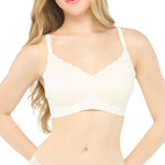 Wacoal smooth underwear set, wireless bra, Smart Size, smooth, model WB5X76, cream color (CR)